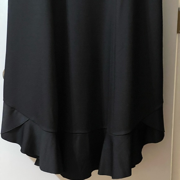 New Issac Mizrahi size M 10 12 black dress soft v-neck flutter sleeve - Picture 15 of 16